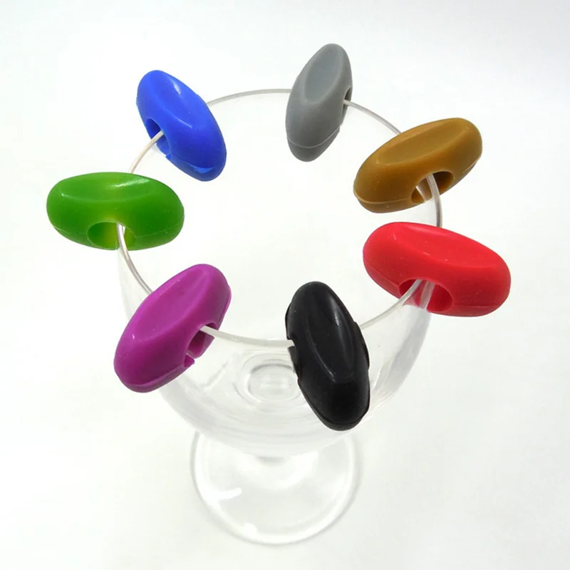 24Pcs Silicone Red Wine Glass Identification Marker Charm Shot Glass Cup Labels Tag Signs Party Food Drinks Bar Accessories Tool Wine Glass Accessories