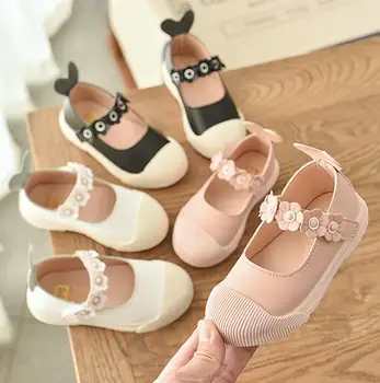 

Kids Flower Shoes for Girls Children Sequined Shoes Girls Pu Leather Casual Shoes Princess Bow Tie Outdoor Shoes
