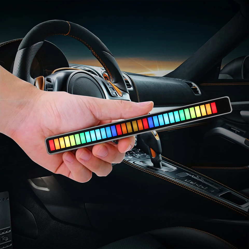 pre amp AIYIMA Music Spectrum LED Audio Level Indicator Amplifier VU Meter Stereo Voice APP Control RGB For Car Player Atmosphere Lamps streaming amplifier