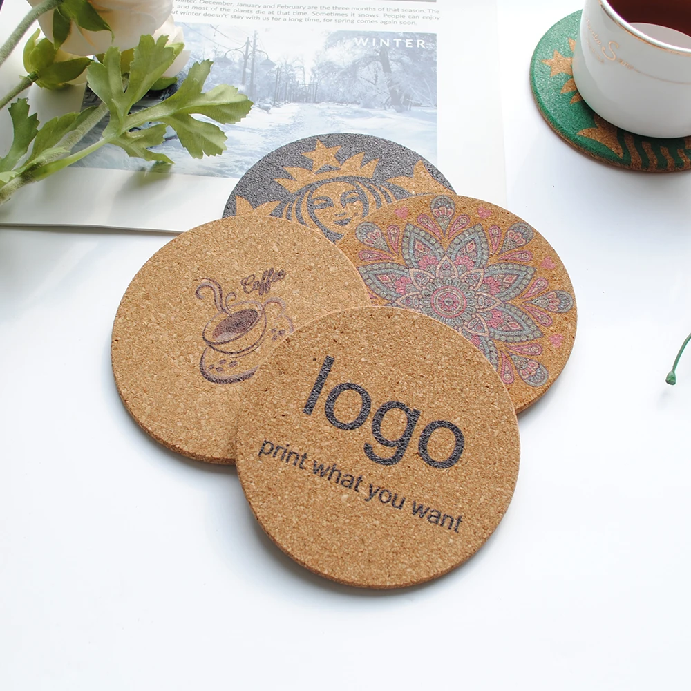 1 шт. натуральная круглая пробка деревянный подставка под чашку для чая кофе