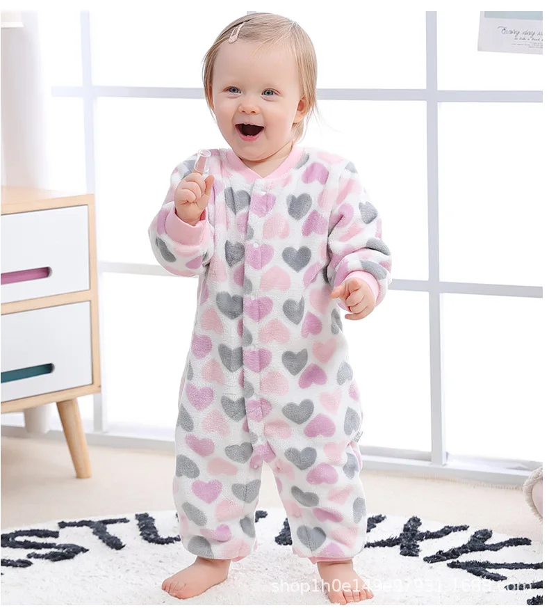 Baby Bodysuits cheap Autumn & Winter Baby Warm Clothes Boy Girl Pure Colour Romper Infant Flannel Soft Fleece Jumpsuit One Piece Toddler Overalls bright baby bodysuits	