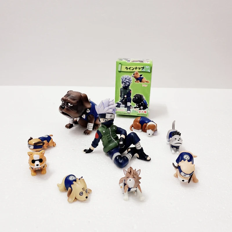 Фигурка героя мультфильма Наруто Hatake Kakashi Eight Ren Dogs 9 шт./лот модель игрушка кукла в