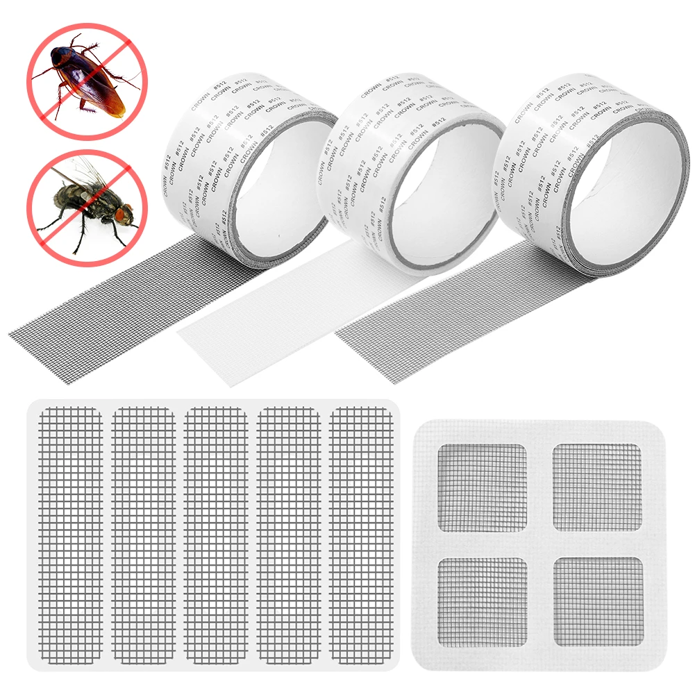 Window Holes Patch Net Roll Tape Insects Screen Patch Repair Kit Mosquito Mesh