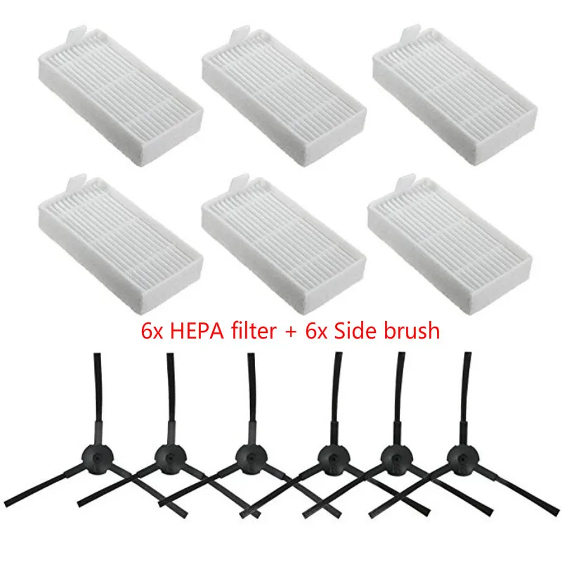 

Боковая щетка 6x + Hepa-фильтр 6x для ILIFE V3, V5, V5s, V3s, V5s Pro, V50, X5, v50, v55 pro, аксессуары для робота