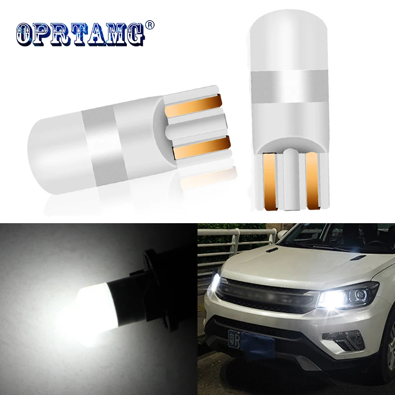 2 шт. 3030 SMD 350LM T10 W5W светодиодный Габаритные фонари для автомобиля лампа для чтения авто автомобиль купол дверь лампы автомобильные аксессуары белый 6000K