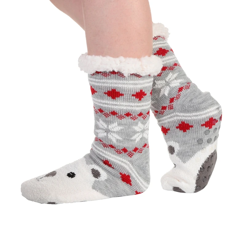 Women's Winter Socks Thick Plush Cotton Socks Warm Non-slip Home Floor Socks Christmas Gifts Cartoon Carpet Socks New