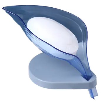 

3 Pcs Leaf Shape Soap Holder Bathroom Soap Drainer Kitchen Sponge Holder Creative Soap Dishes Transparent