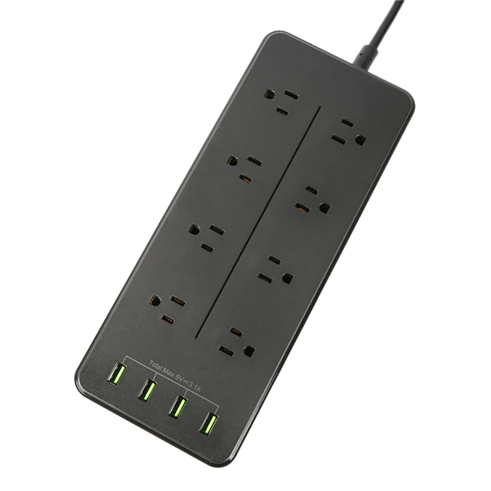 Удлинитель с 8 розетками и 4 USB-портами 2500 Вт | Строительство ремонт