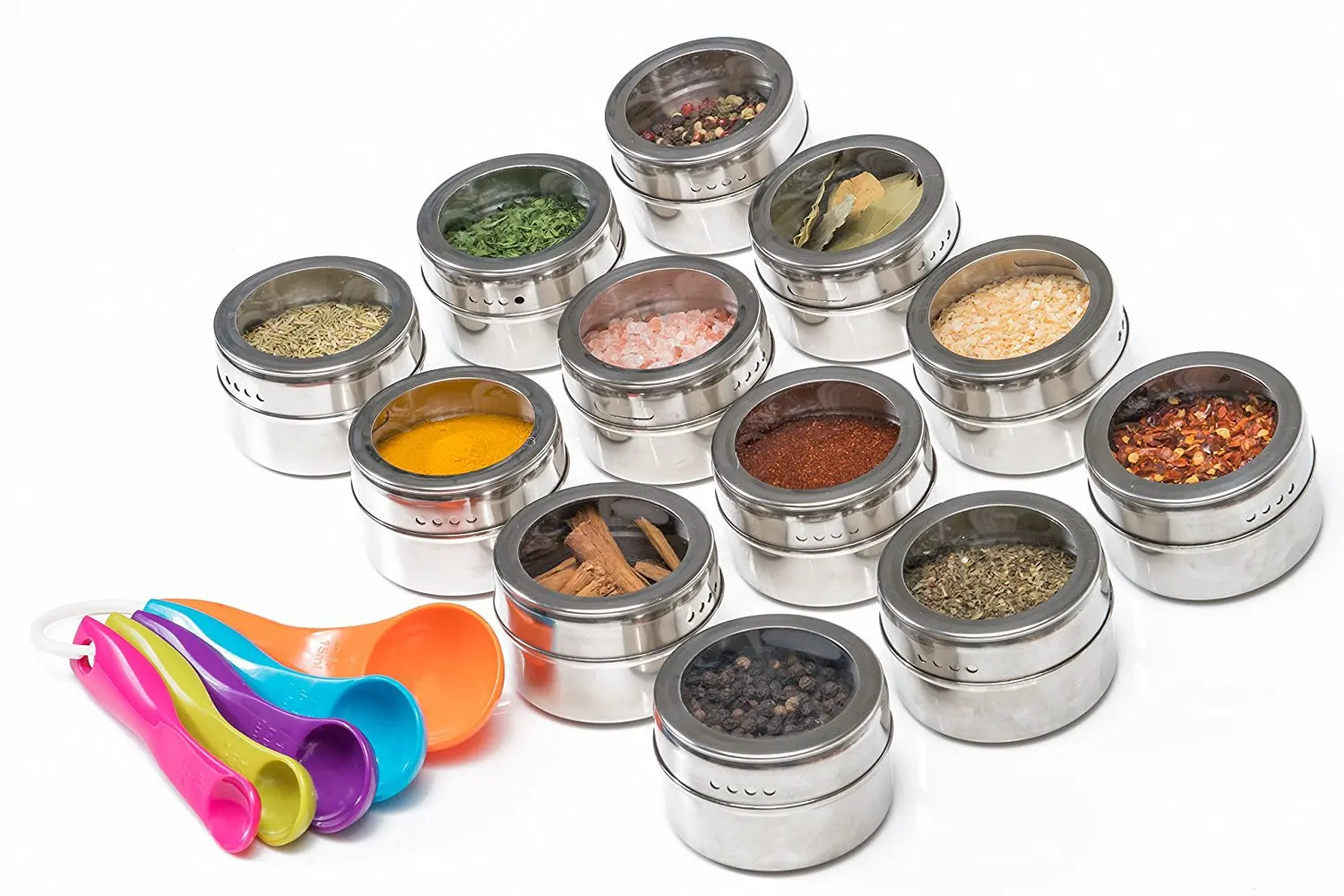 12 шт./компл. Прозрачная крышка магнитная Жестяная Банка контейнер для хранения