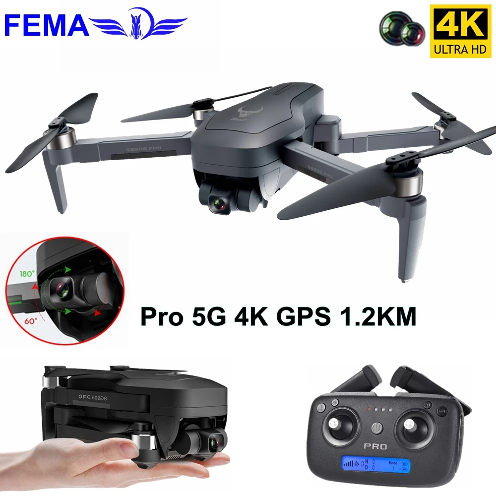 

2020 NEW SG906 Pro Drone 4k HD Mechanical Gimbal Camera 5G Wifi Gps System Supports TF Card Drones Distance 1.2km Flight 25 Min