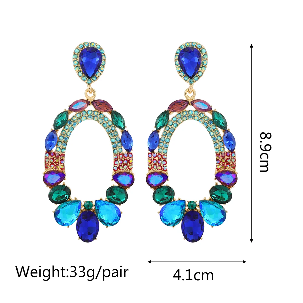 Ztech Blue Series Cute Crystal Earrings Women Popular Europe Style Korean Jewelry Geometric Christmas Gifts Wholesale Pendientes