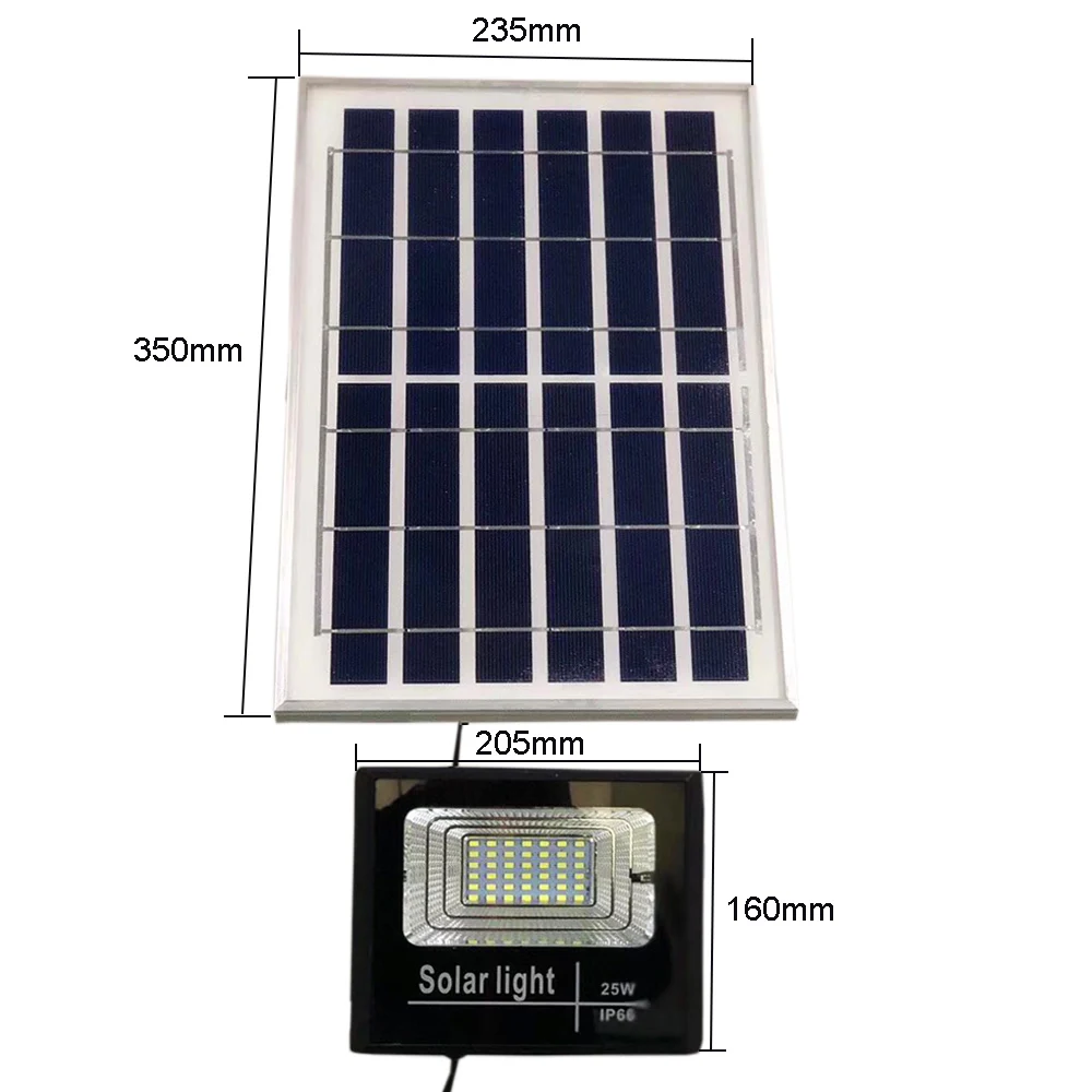 Солнечный светильник, прожектор, светильник 25 Вт, 40 Вт, 60 Вт, 100 Вт, 200 Вт, Точечный светильник IP66, белый автоматический светодиодный светильник на солнечной батарее для улицы, сада, гаража, парка