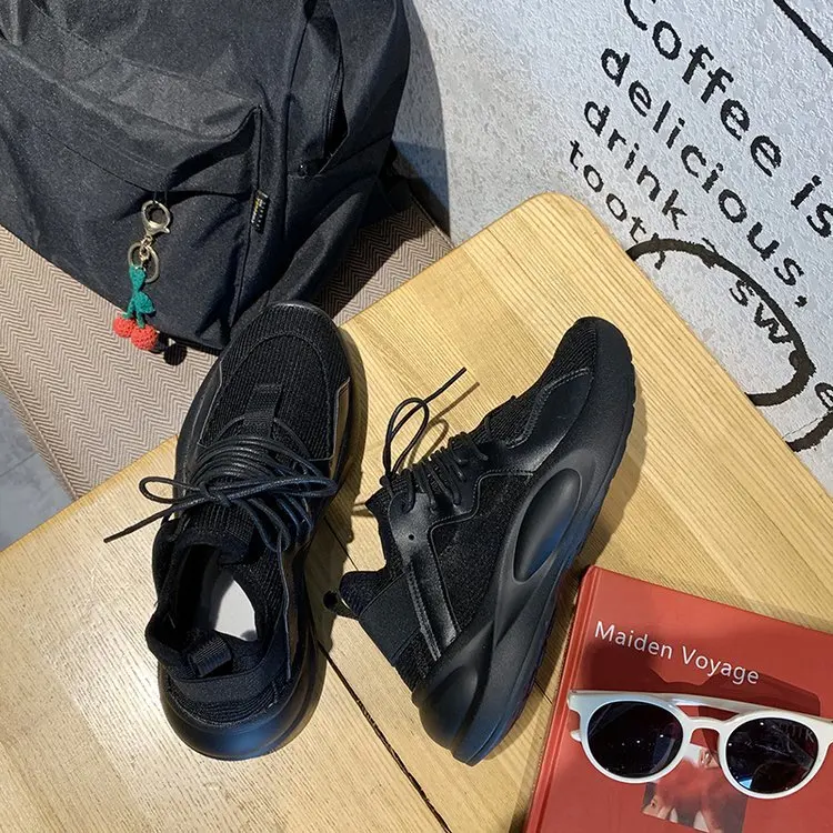 Women Platform Chunky Sneakers Casual Shoes Korean Fashion Winter Female Khaki Lace Up Comfortable Running Brand Dad Shoes Woman
