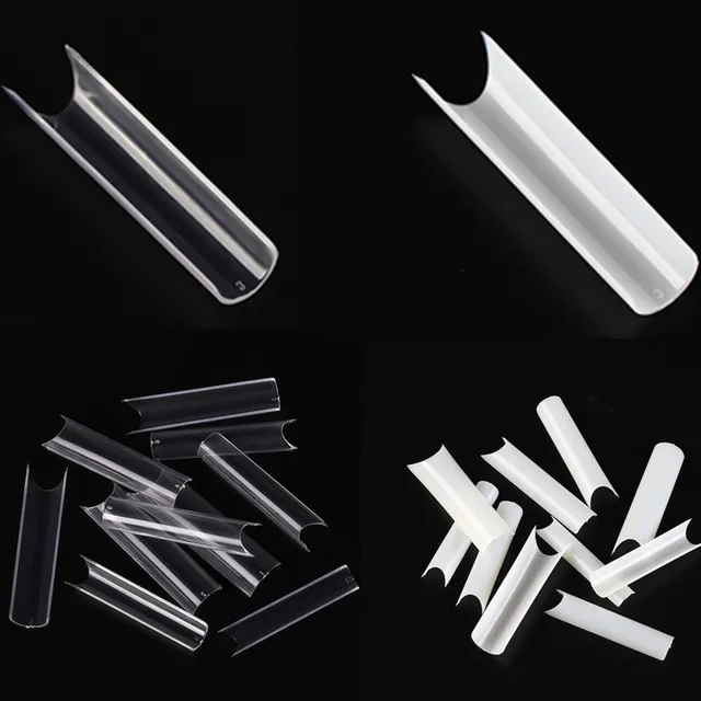 500Pcs XL Nail Tips: Natural & Clear False Nails
