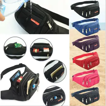 

Unisex Sports Canvas Waist Bag Portable Men Women Belt Bag Purse Pouch Travel Shoulder Crossbody Bags Casual Chest Packs