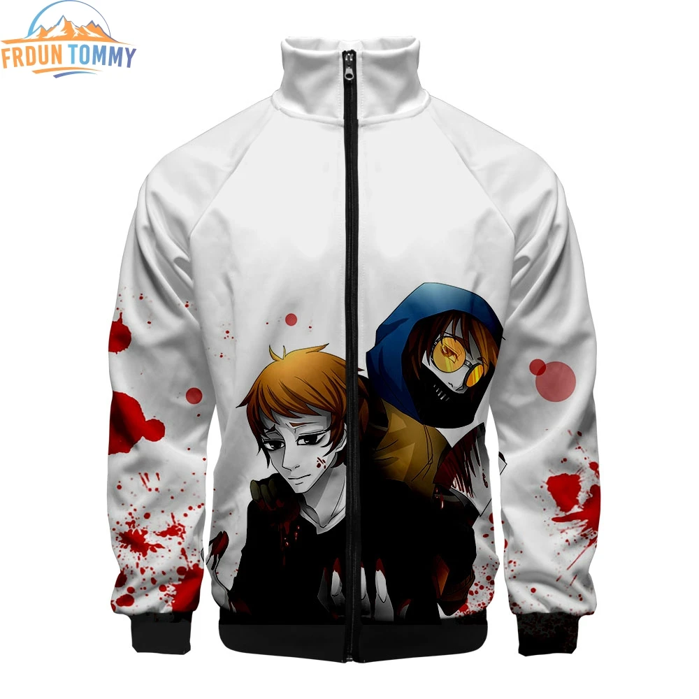 New style creepypasta 3D Printing Women and men Casual Clothes Hot Sale Slim warm and comfatable Spring zipper collar