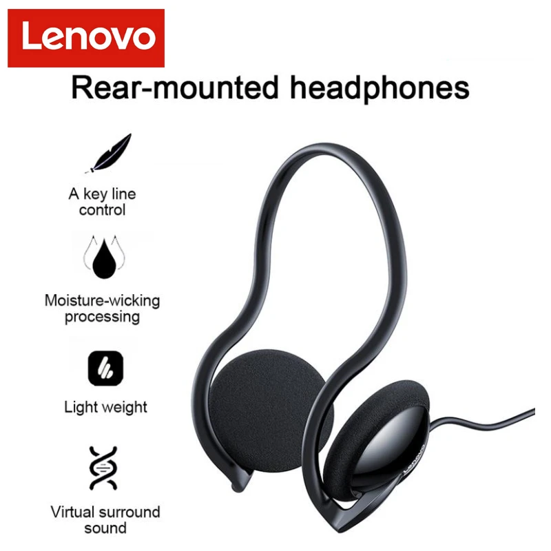 Lenovo Wired Headphones P510 Hi Fi Stereo Sound Gaming Headset 3 5mm Neckband For Desktop Cellphone Pc Computer With Audio Line Earphones Headphones Aliexpress