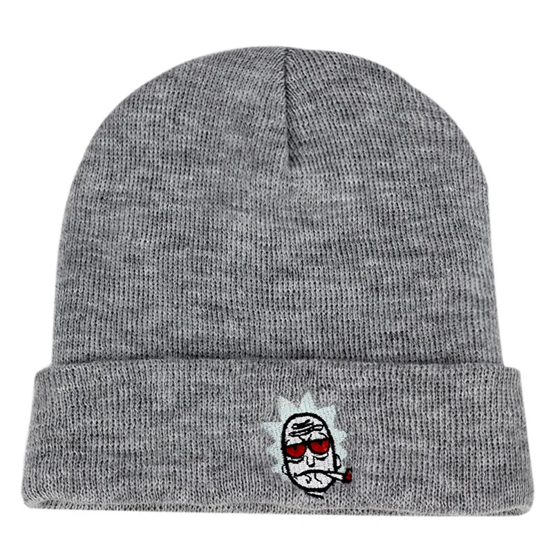 Новинка, модные зимние вязаные шапки Rick& marty, шапка Rick Beanie, вязаная шапка Skullies с рисунком аниме, хлопковая шапка Rick Get Schwifty