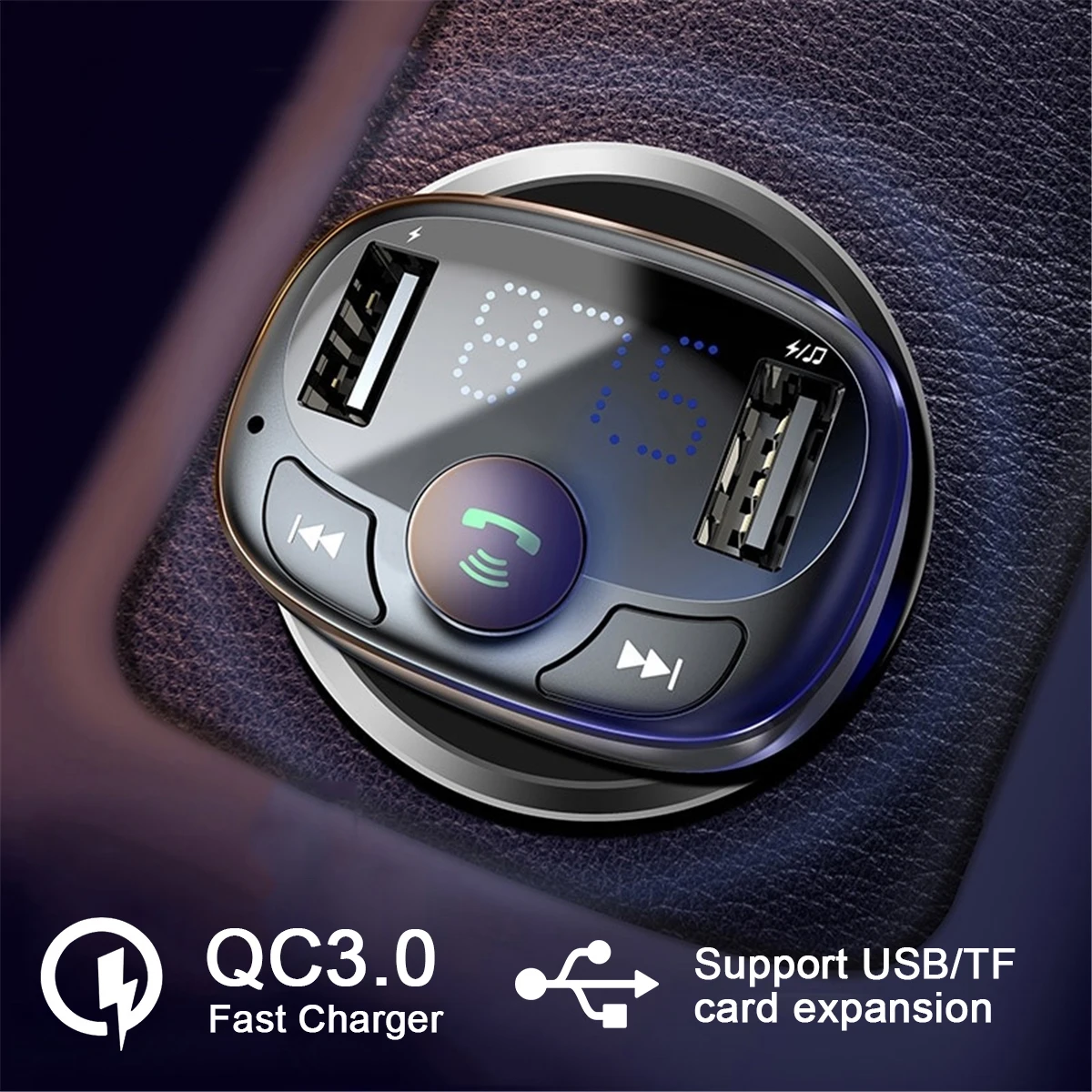 Автомобильное зарядное устройство fm-передатчик Aux модулятор bluetooth Handsfree автомобильный аудио MP3 плеер 3.4A Быстрый двойной USB зарядное устройство для мобильного телефона