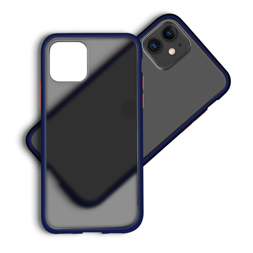 Blue Матовый Прозрачный чехол Heyytle для iPhone 11 Pro MAX, тонкий противоударный чехол для iPhone XS Max XR X 8 7 6 6S Plus, разноцветный чехол - Цвет: Blue