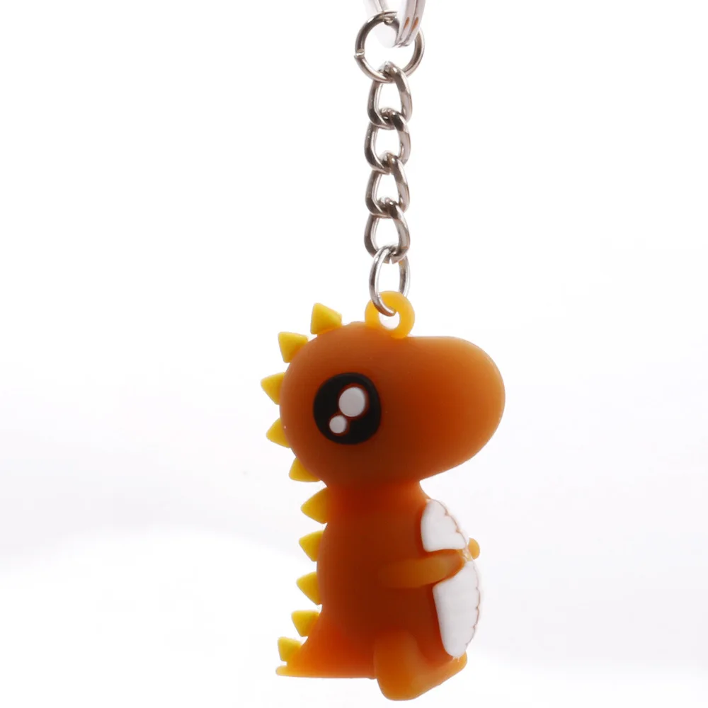 Brown Cute Cartoon Doll Keychain Mini Dinosaur Keychain Bag Mobile Phone Pendant - Цвет: Brown