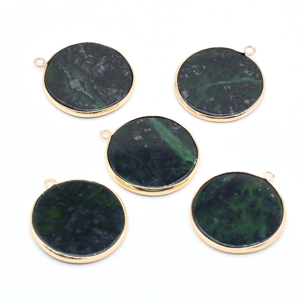 Natural Stone Lapis Lazuli Pendants Gold plated Amazonites for Jewelry Making Diy Women Necklace Earrings Gifts