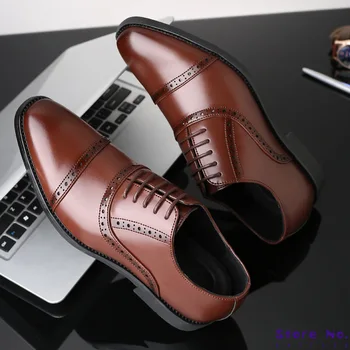 

2020 Fashion Man Formal Shoes High Quality Breathable PU Leather Personality Men Business Dress Loafers Oxford Wedding Shoes