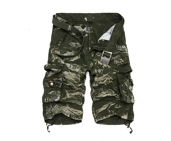 Green camouflage Камуфляжные модные мужские шорты Новые мужские повседневные шорты мужские свободные рабочие шорты мужские военные Короткие штаны размера плюс 29-40 - Цвет: Green camouflage