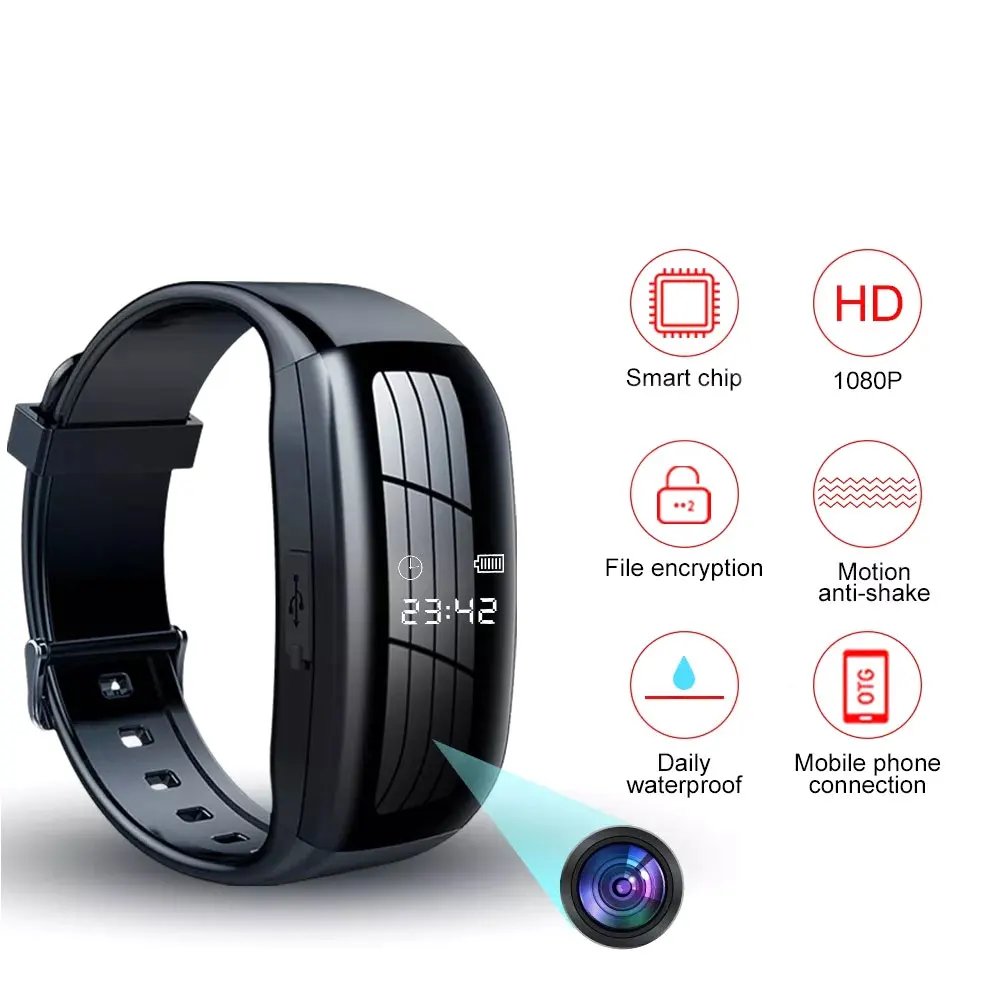 Mini Camera 1080P Small Cam Audio Voice Video Recorder Bracelet Micro Camcorder Wristband Vs K18 Support Hidden TF Card Not Wifi |