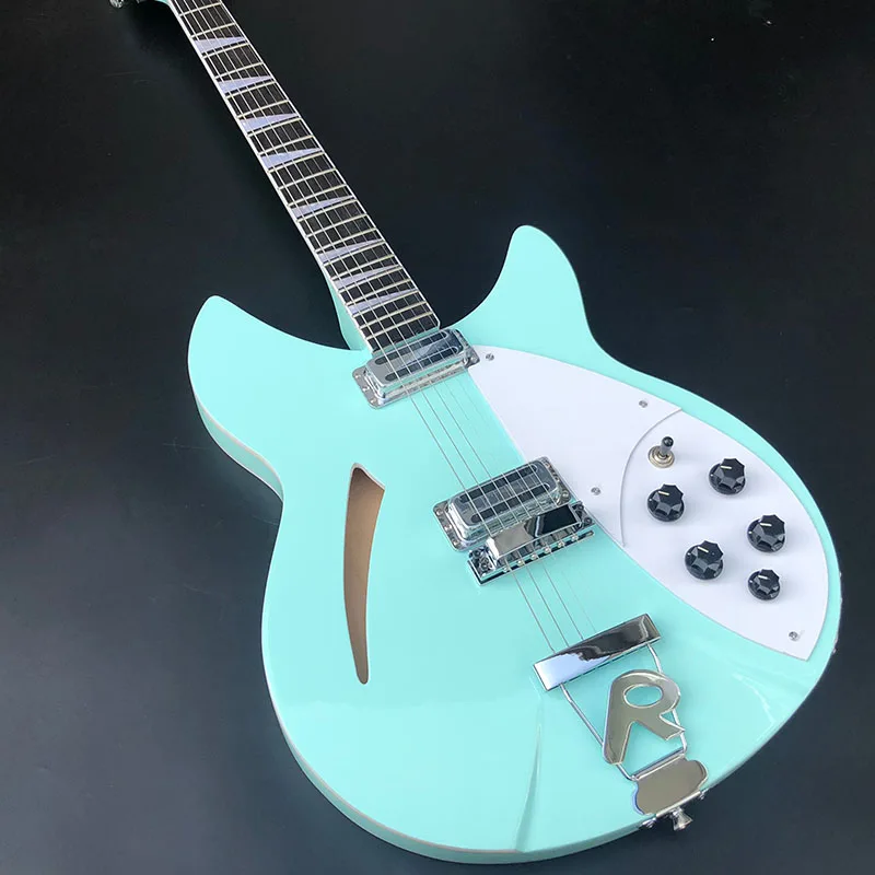 

360 electric guitar, 6 string electric guitar, green paint half-empty core guitar, neck 3 spelling, rose wood fingerboard, real