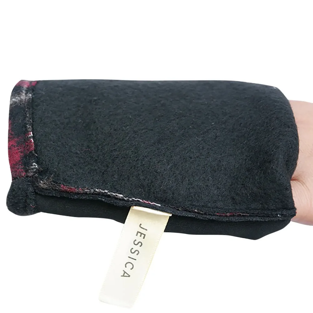 Men and women autumn and winter gloves outdoor England plaid plush warm cotton gloves touch screen ski bike outdoor gloves 30S19 (9)