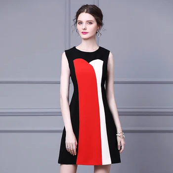 

Luxury Designer dressed woman party night dresses women evening elegant new fall 2020 A-line sleeveless patchwork mini dress