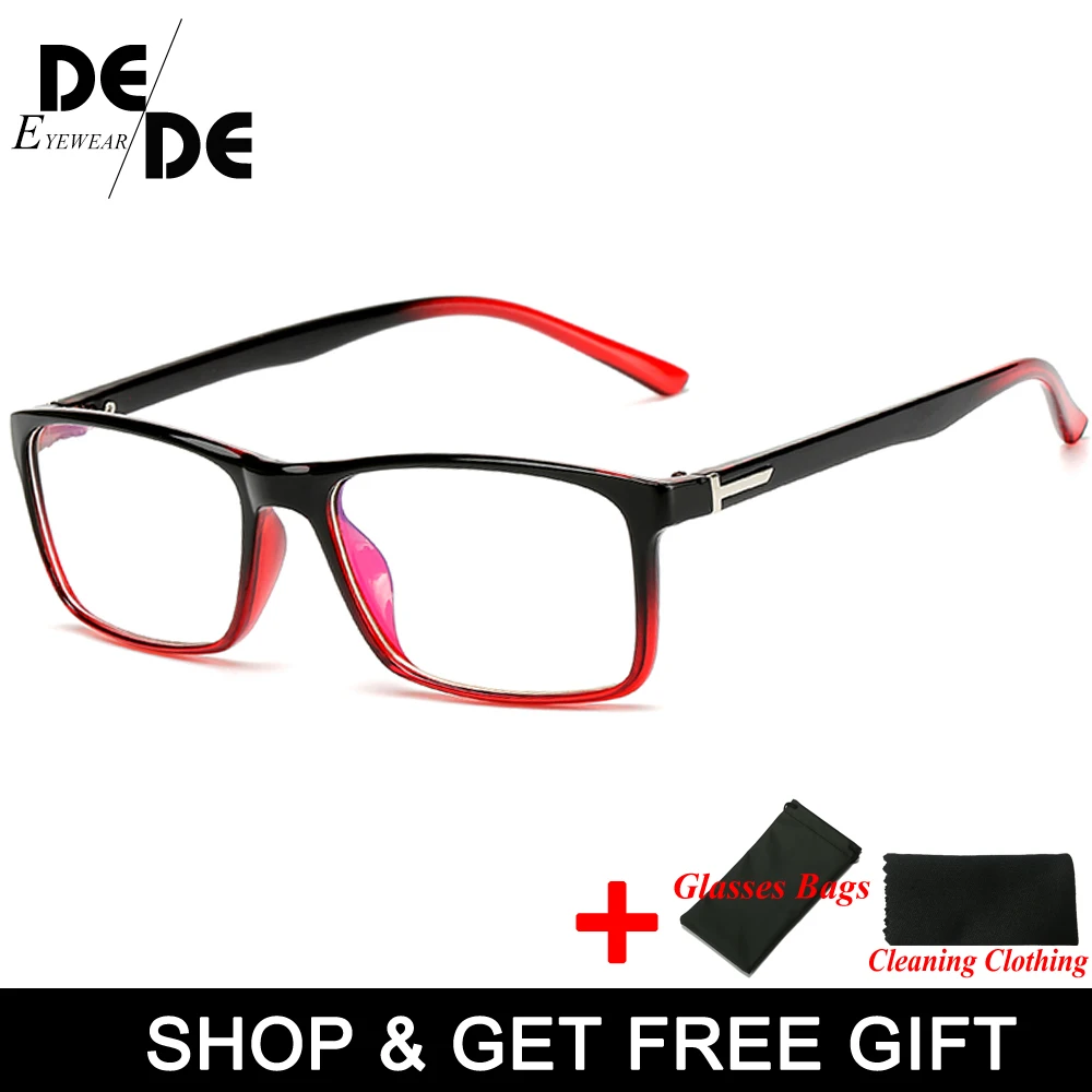 Женские новые очки оправы для очков прозрачные очки поддельные стеклянные корейские модные квадратные прозрачные очки - Цвет оправы: black red