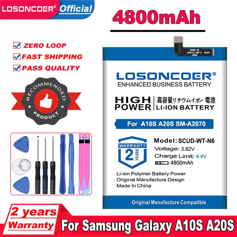 LOSONCOER 4800mAh SCUD-WT-N6 Phone Battery For Samsung Galaxy A10S A20S SM-A2070 A207F/M A107F/DS/M Honor Holly 2 Plus | Мобильные