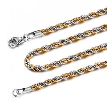 

TJP 6mm/8mm Twist Chain 24 inches 316L Stainless Steel Twist Chains Necklace Jewelry for women/men