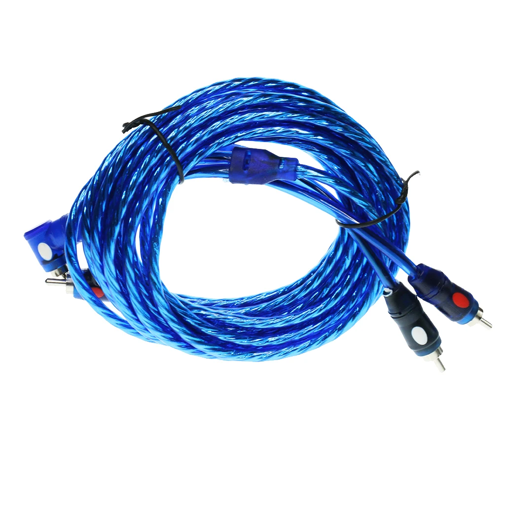 High Quality 4.5 Meters Male RCA Car Audio Power Cable Conversion Kit for DVD Player, Subwoofer, Digital Satellite Receivers