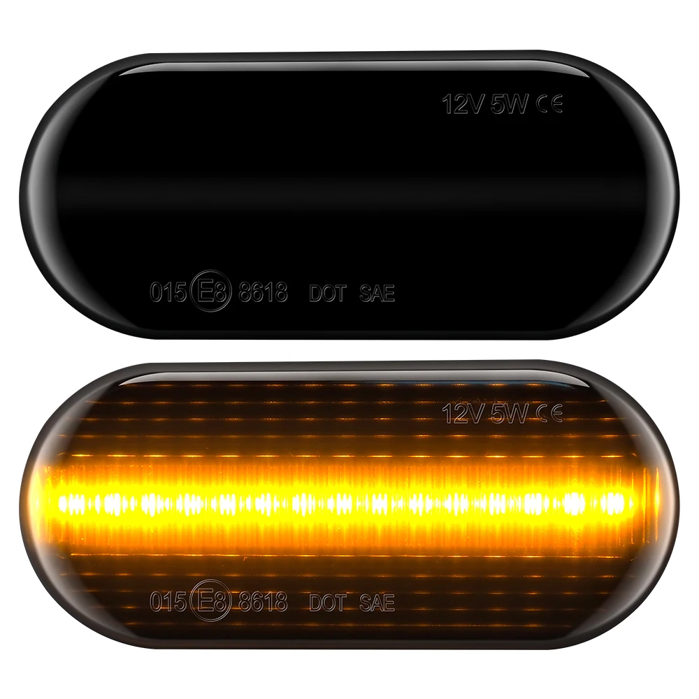 2PCS/SET 12V SMT T10 15 SMD LED Decoding Fender Side Lamp For Skoda Octavia 1U 1996-2010 Citigo Yellow Flowing Turn Signal Light |
