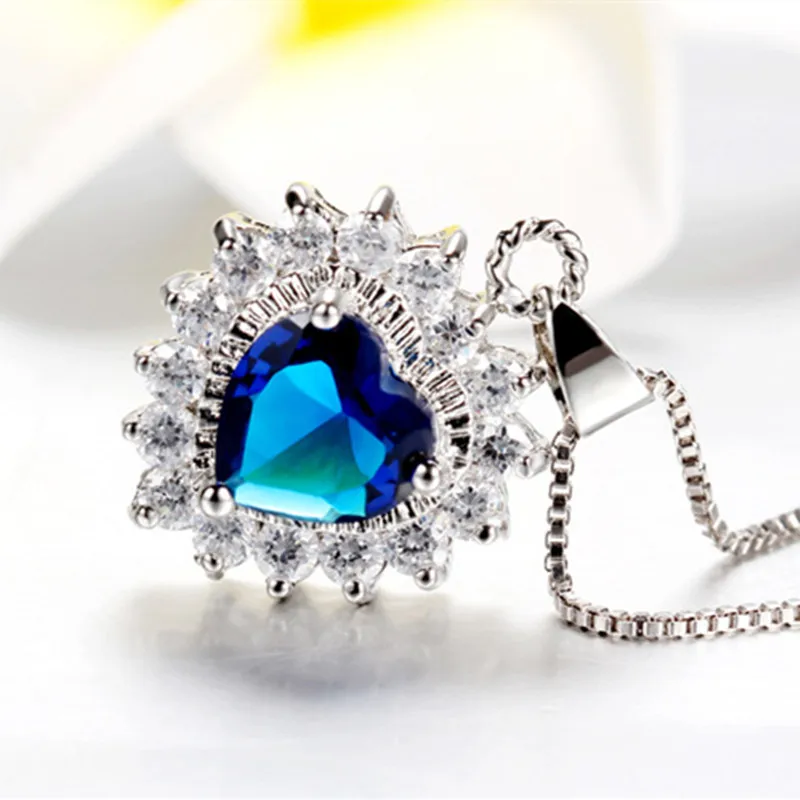 Великолепная подвеска в виде сердца с цирконием вечерние свадебные украшения из