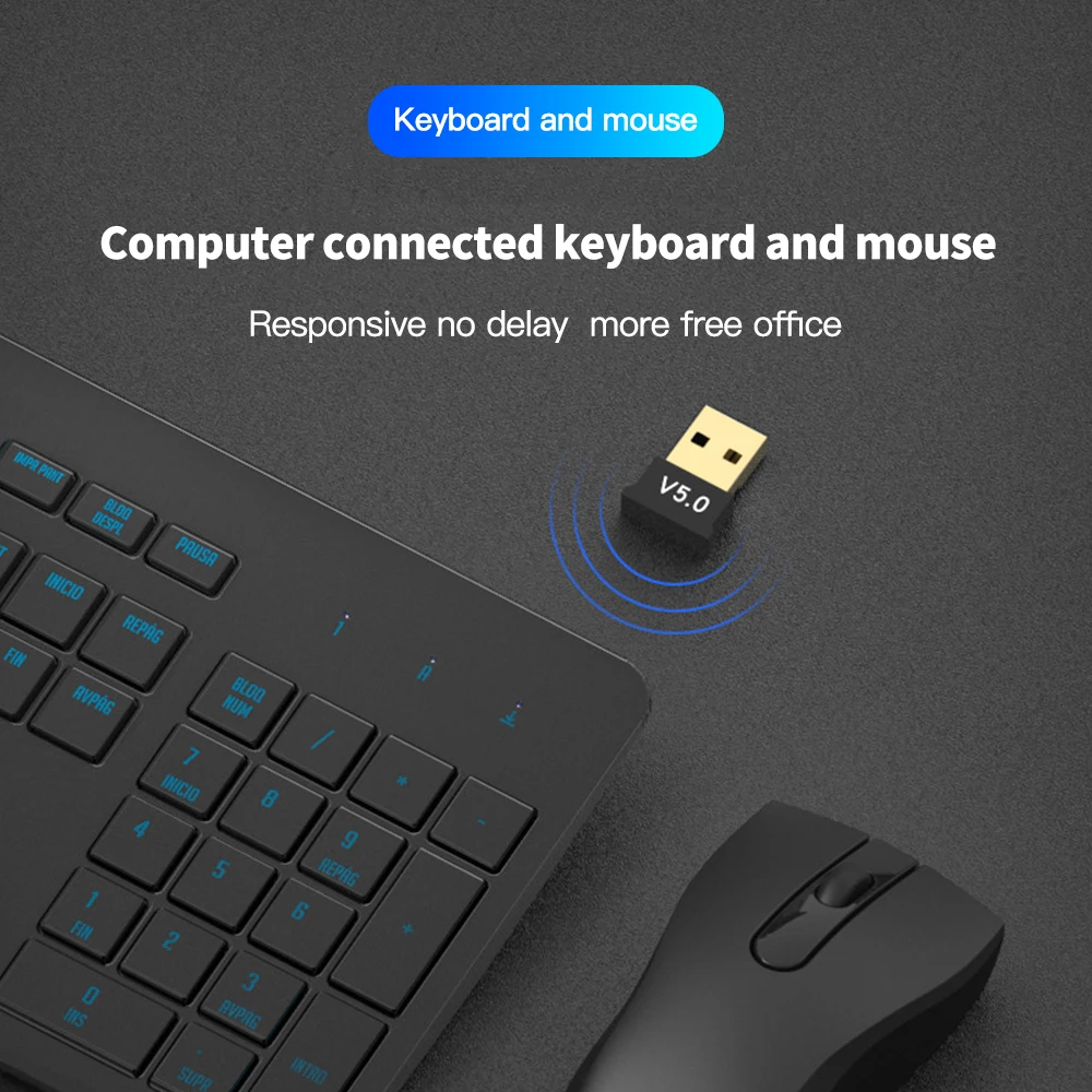 Rovtop USB Bluetooth 5,0 адаптер Bluetooth ключ мини адаптер Bluetooth приемник адаптер передатчик для компьютера