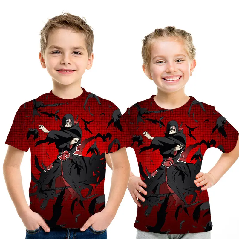 picture color Г. Одежда для маленьких мальчиков детская футболка с 3D рисунком Наруто летняя модная уличная одежда для мальчиков и девочек от 4 до 14 лет, топ с круглым вырезом и короткими рукавами - Цвет: picture color