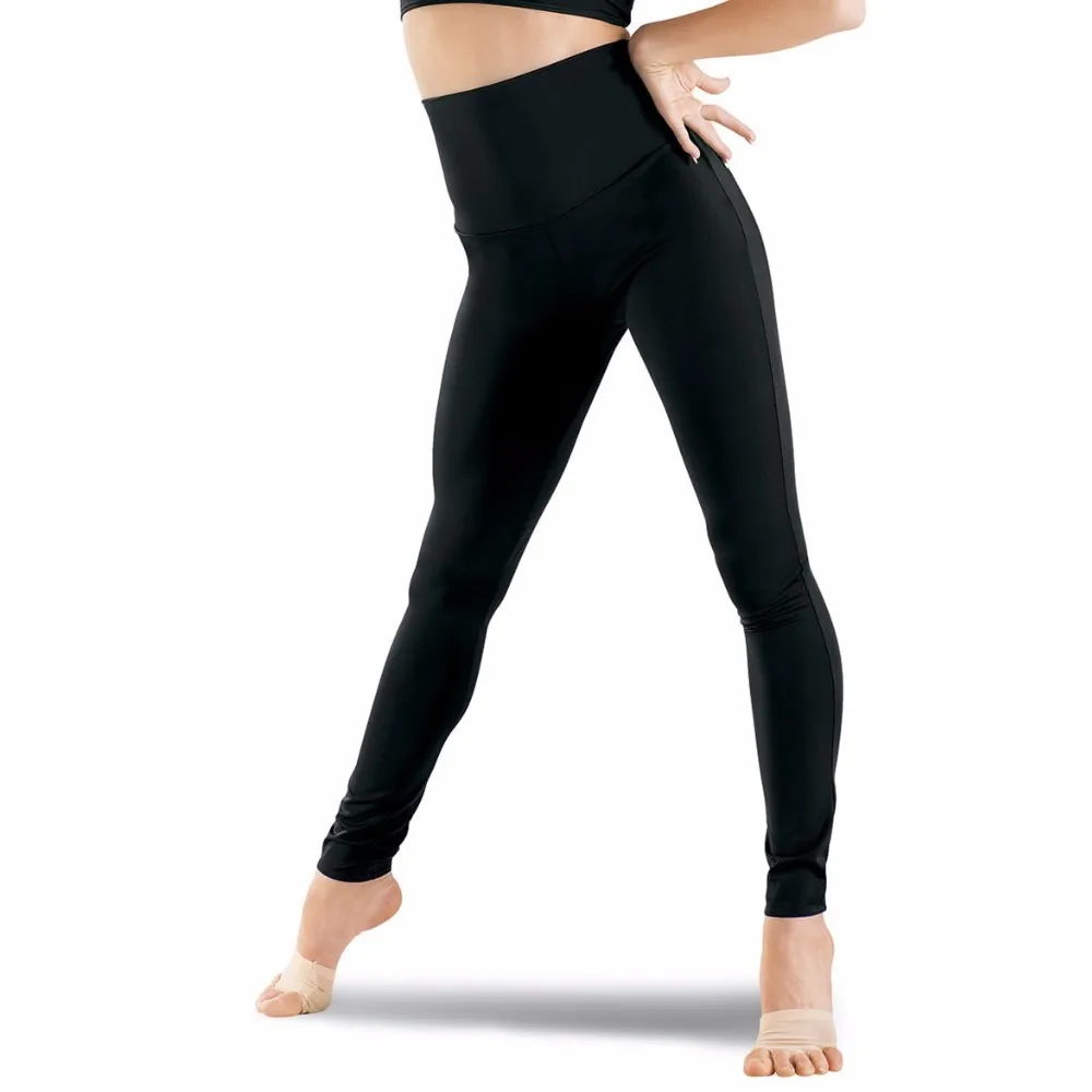 Speerise Black Womens High Waisted Leggings Stretch Pants Full Length Plus Size Spandex Fashion Fitness Dance Wear