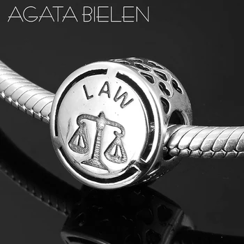 

Career symbol Law Sign Fashion 925 Sterling Silver Fine Beads Charms Fit Original europeu Charm Bracelet Bangles Jewelry Making
