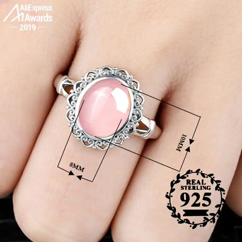 Oh My god So nice 10*8 мм S925 Стерлинговое Серебро Австралия розовый кварц кольца искусство