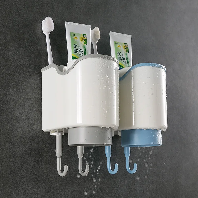 ONEUP магнитный держатель для зубных щеток с адсорбцией перевернутая чашка настенный Стеллаж Для Хранения Туалетных принадлежностей с крюком набор аксессуаров для ванной комнаты