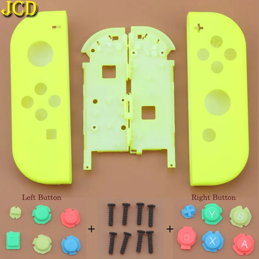 JCD с инструментами корпус оболочка Крышка для переключателя shand NS Joy-Con контроллер защитный чехол W/ABXY Кнопка D-Pad для NX Joy Con - Цвет: H Yellow-Green