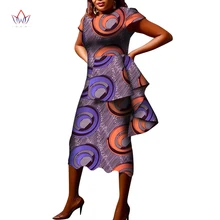 Vestido africano de manga corta para mujer, ropa informal de trabajo, talla grande WY6443