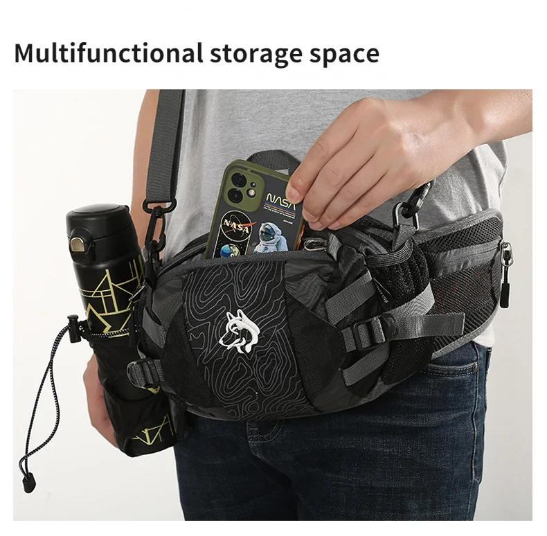 Jungle King CY2007 Newest Outdoor Sports Nylon 8L Running Waist Bag Cycling Mountaineering Large Capacity Three-purpose Backpack 6