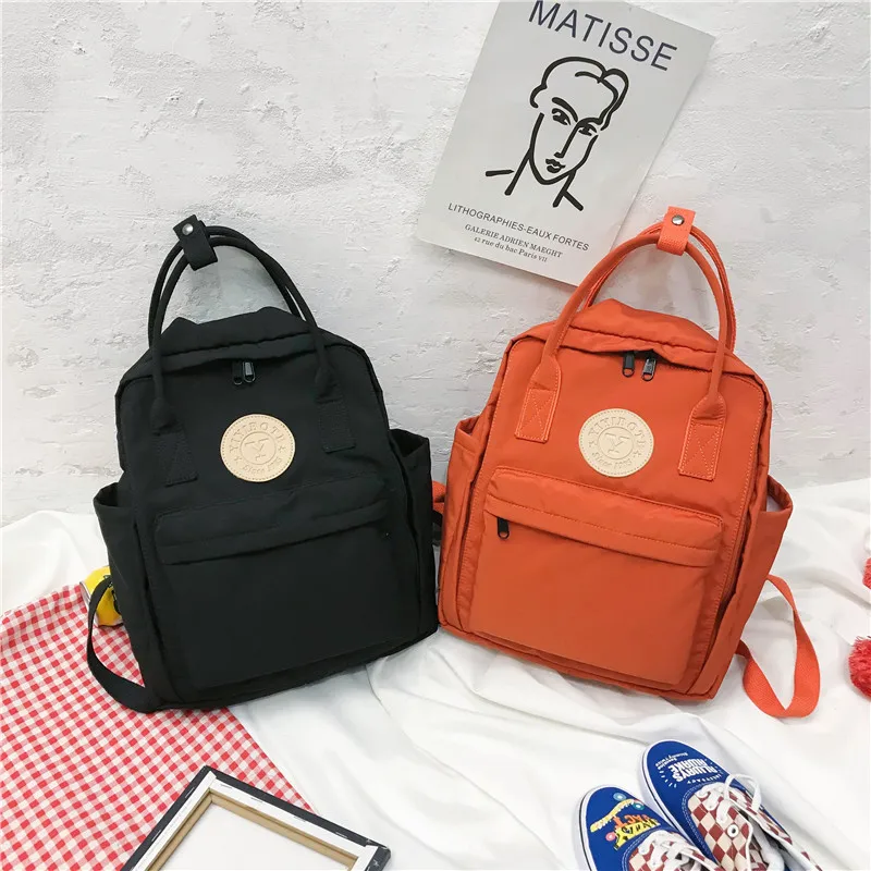 

Round solid color student bag female new leisure large capacity backpack