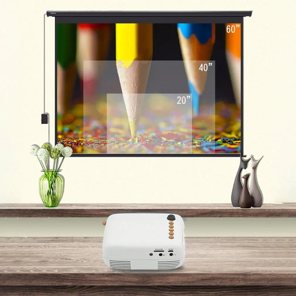 

Mini Projector Yg200 Home Portable Led Projector Supports Hd 1080P Small Projector 20-60 Inch Projection Size