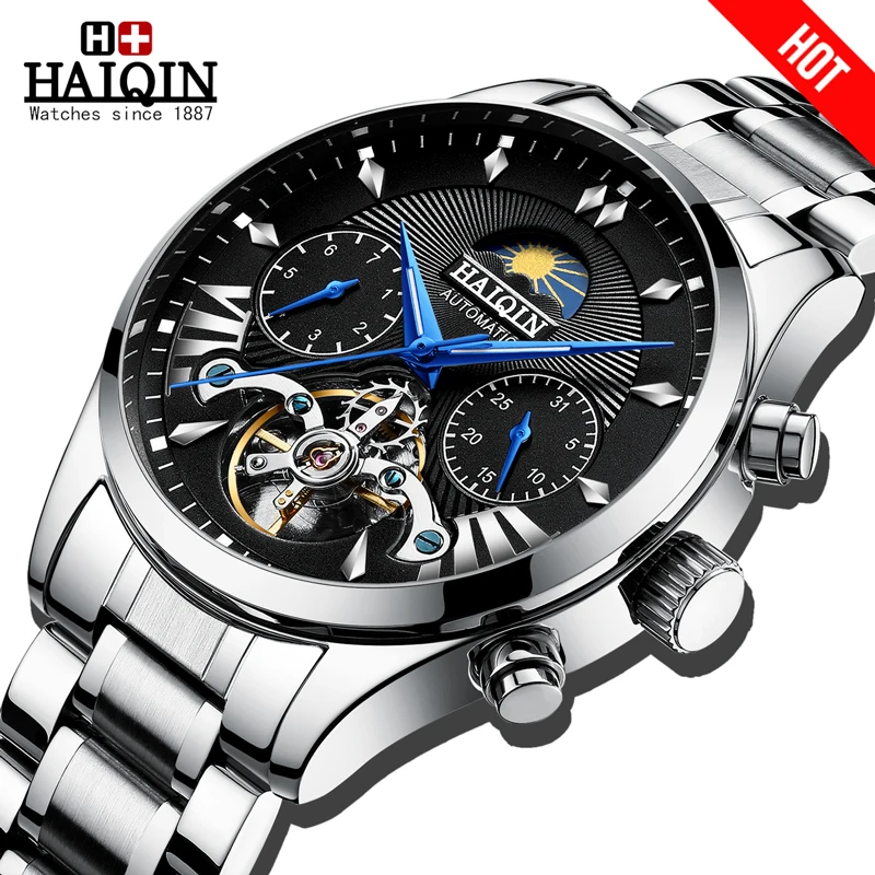 Luxury Watches Sport-Wristwatch Tourbillon HAIQIN Reloj Mens Top-Brand Hombre